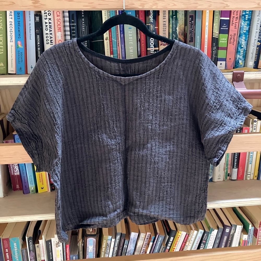 Korinne Vader Linen Boxy Top